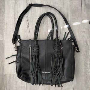 Western Black Leather Fringe Shoulder Crossbody Haute Southern Hyde Bag Tote